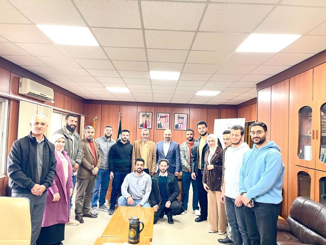 Dean of the Hijjawi Faculty of Engineering Technology, meats students participating in a training program Egypt.